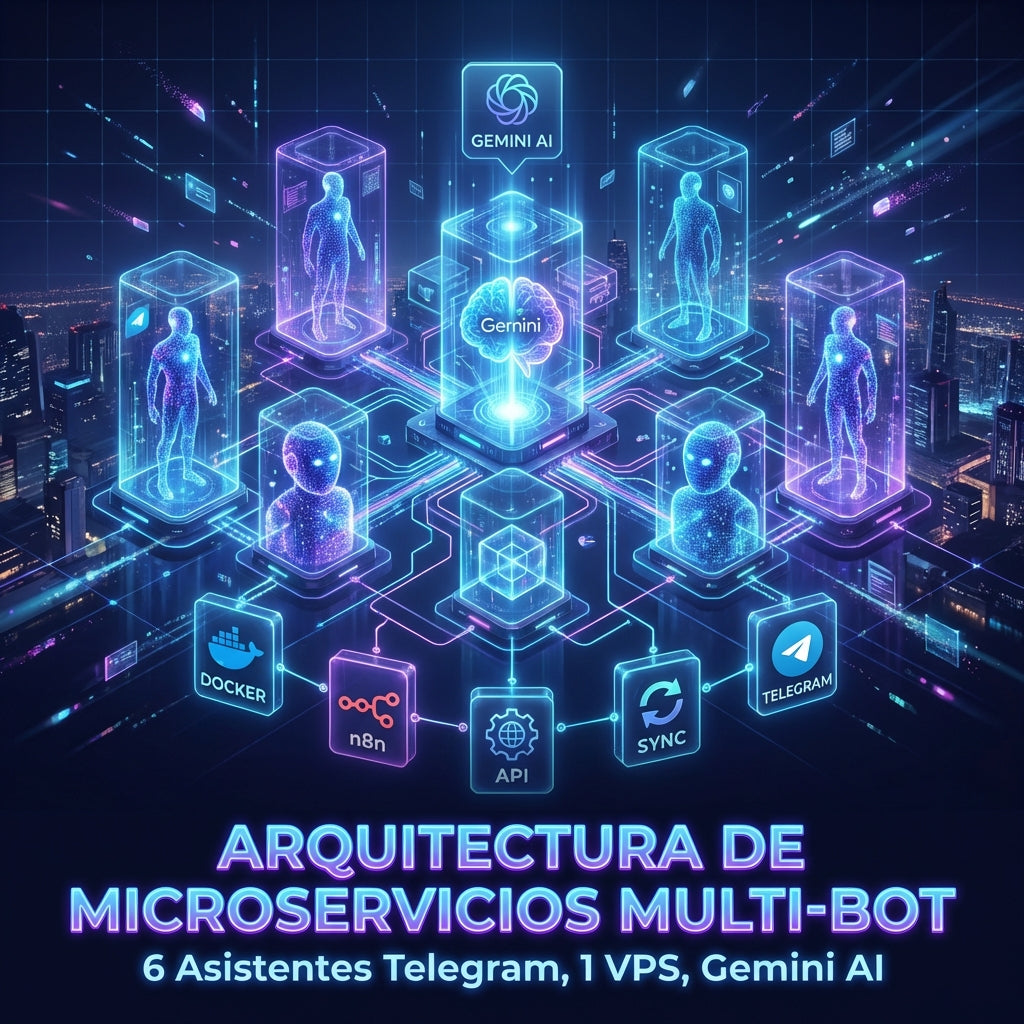 Arquitectura de Microservicios Multi-Bot: 6 Asistentes Telegram en un Solo VPS
